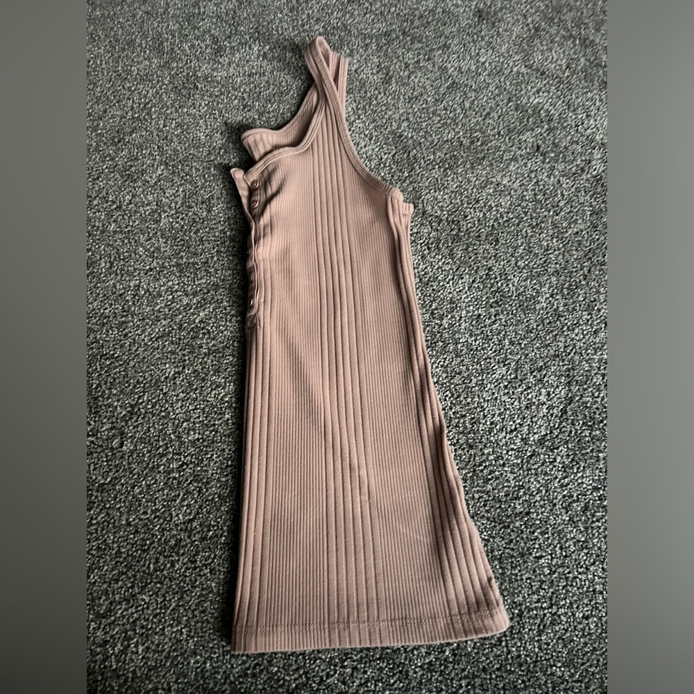 A New Day Women’s Scoop Neck Henley Tank Ribbed Mauve/Brown Extra Small - Picture 3 of 6